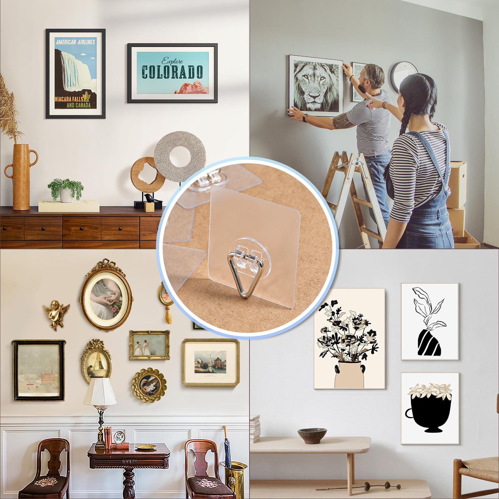 Amazon | プレートハンガー 額縁 フック 粘着 絵画 壁掛けフック